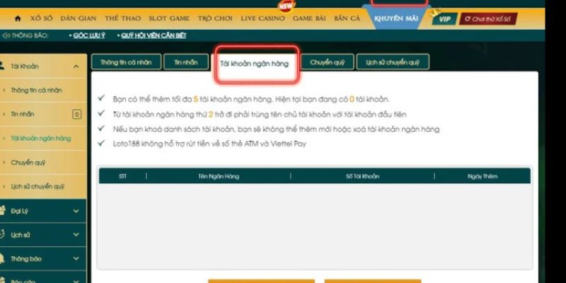 Các thao tác cụ thể trong quá trình nhận thưởng Loto188